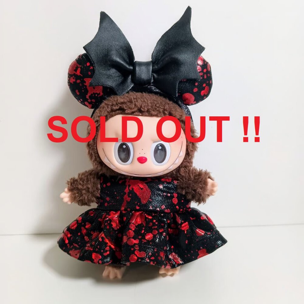 Custom Metallic Blood Splatter Halloween Dress and Bat Ears